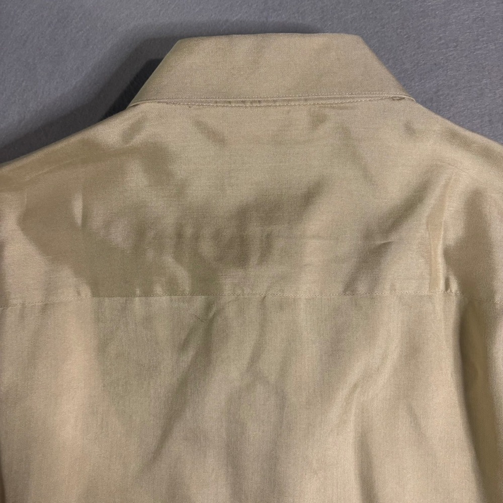 Alfani 100% Silk Oxford Dress Shirt Men's L 16 34/35 Beige - Picture 13 of 16